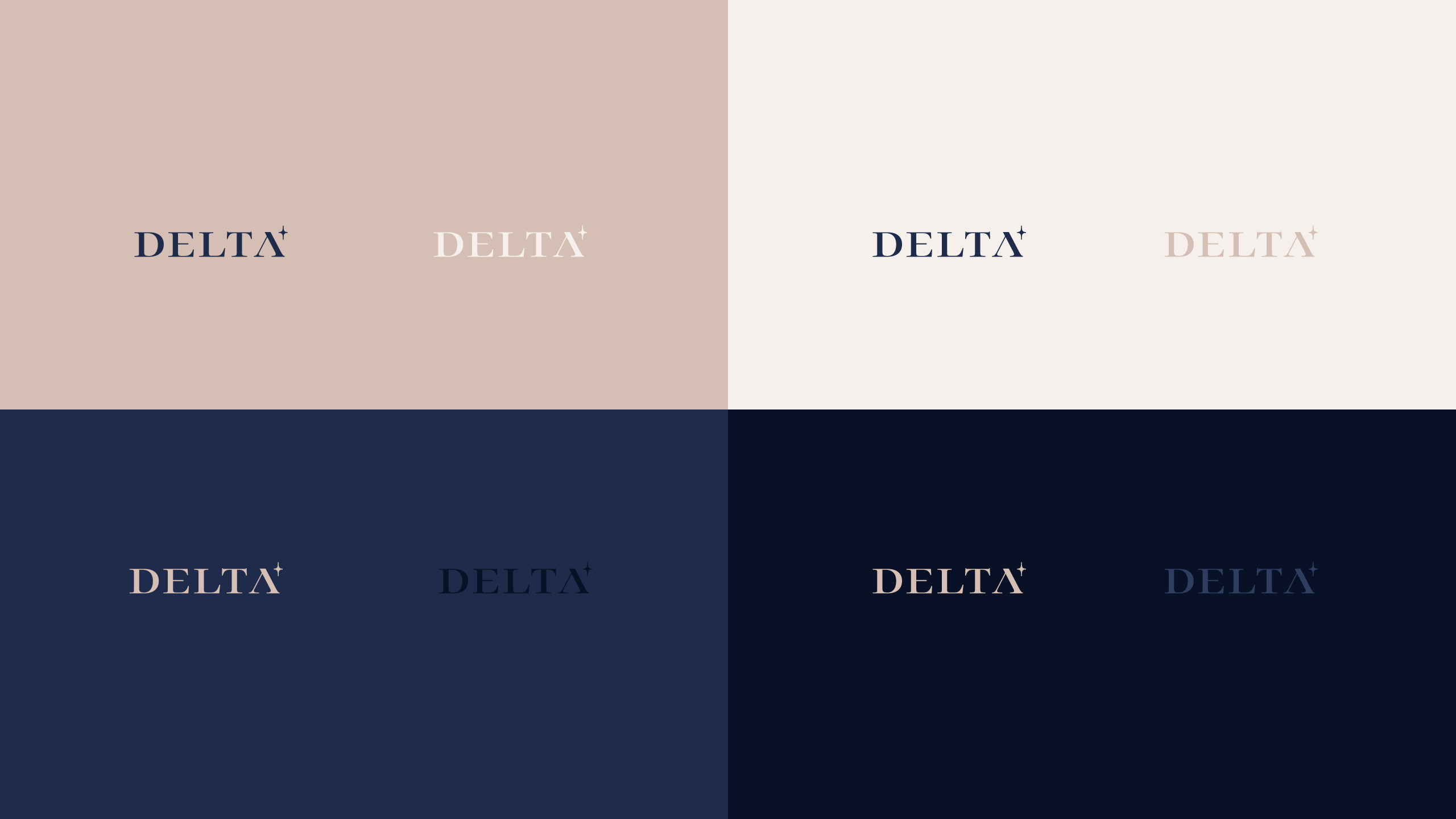 Variações do logo da Delta Contabilidade