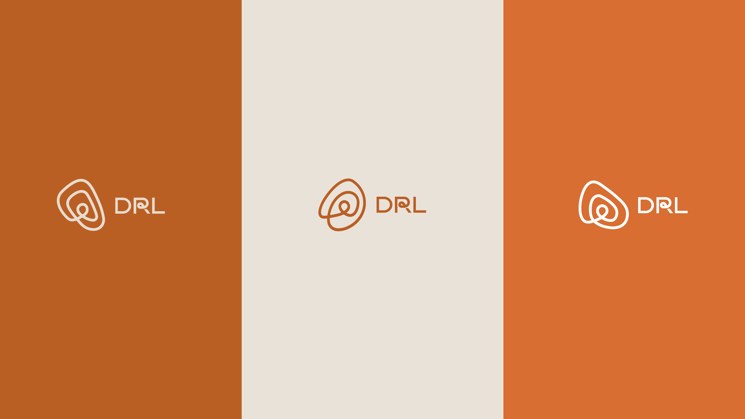 Logo da DRL Advocacia em três fundos