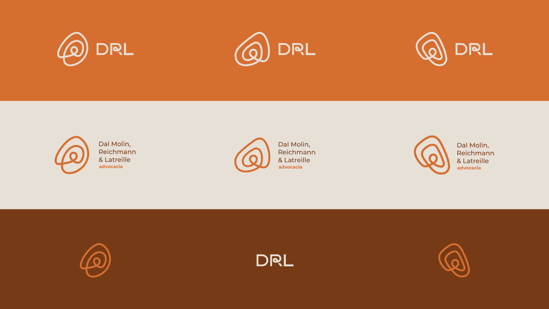 Variações do logo da DRL Advocacia