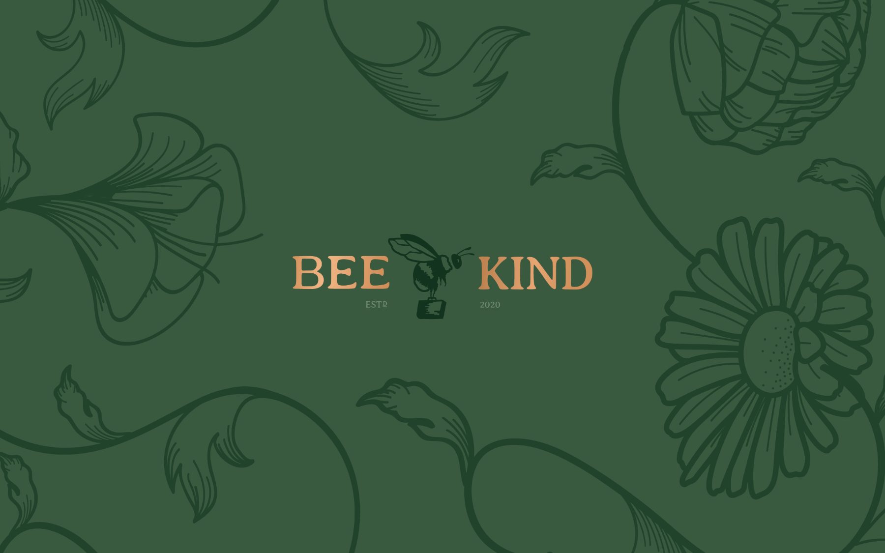 Logo da Bee Kind em versão verde-escuro