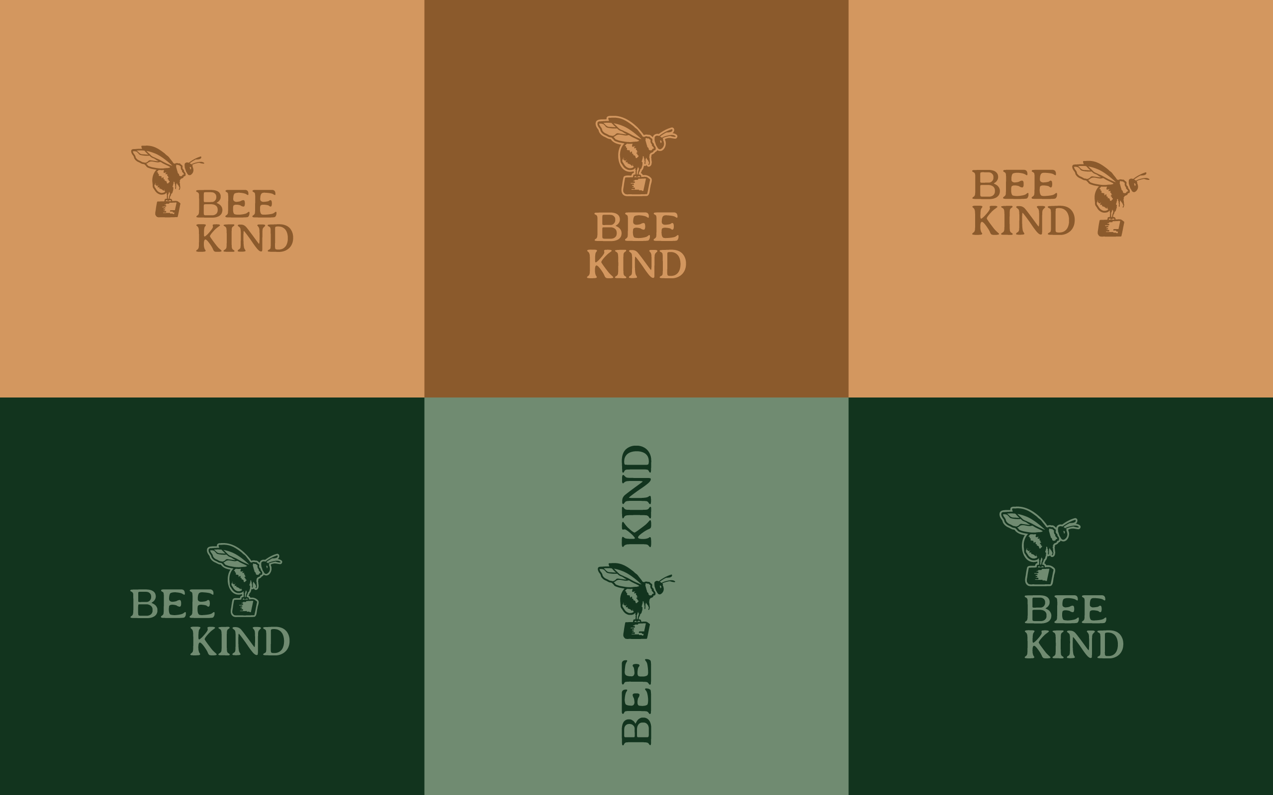 Variações do logo da Bee Kind