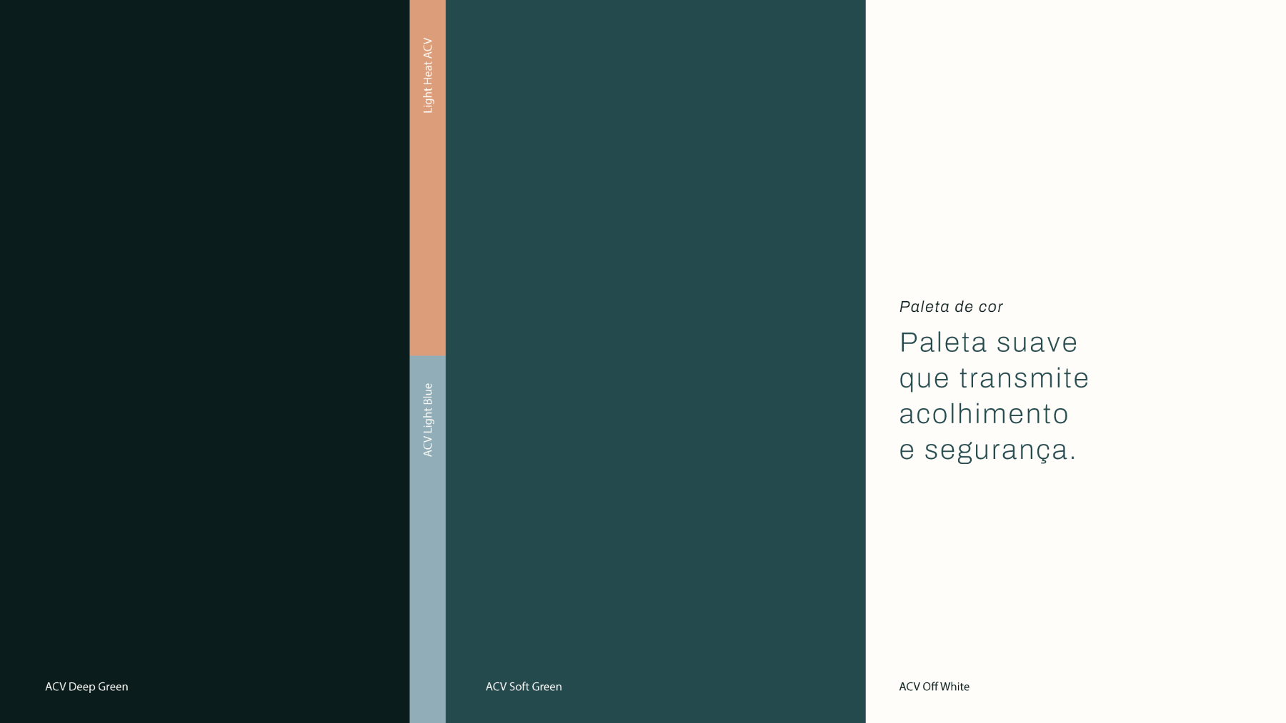 Paleta de cores do Grupo ACV