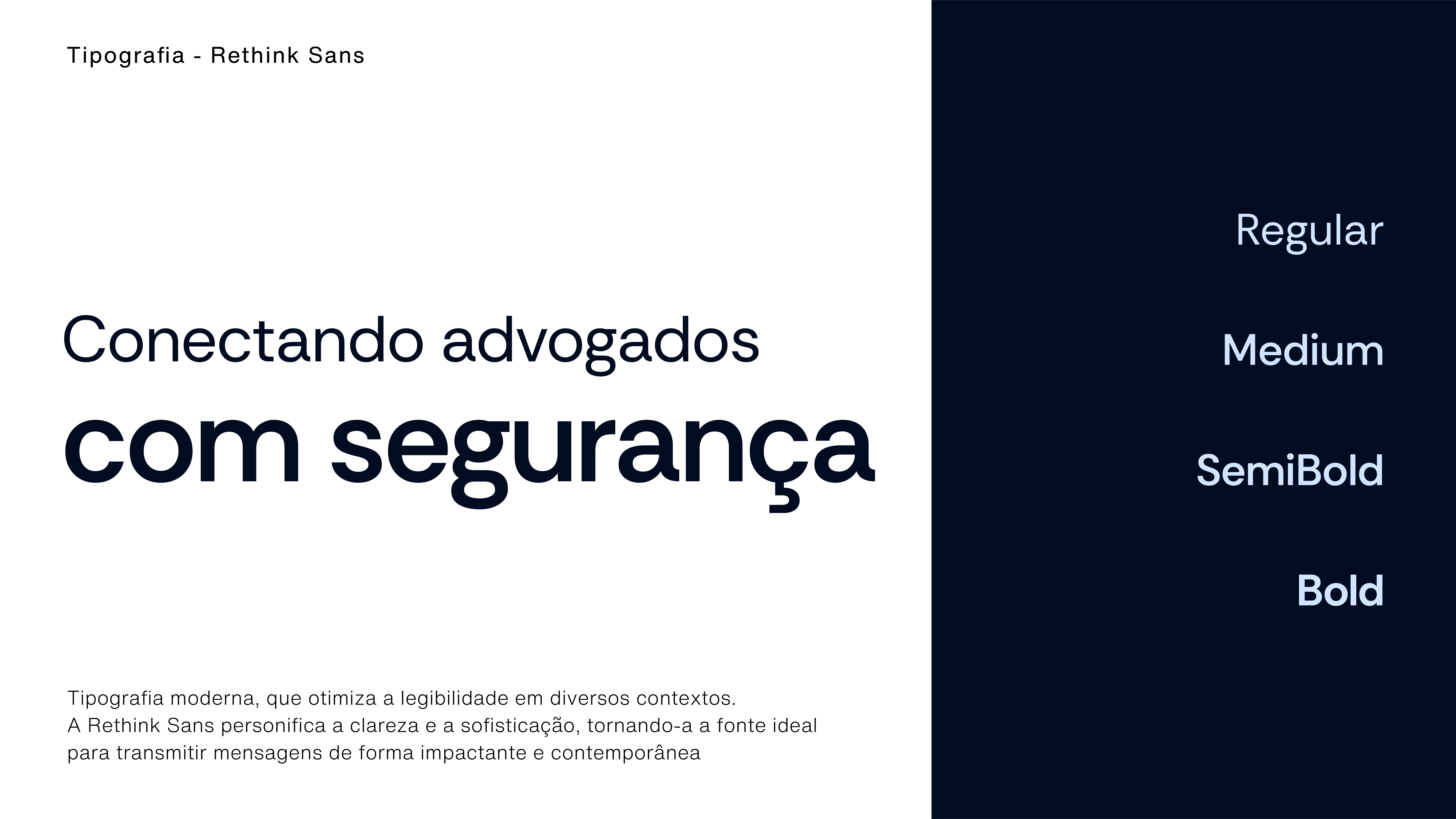 Tipografia Rethink Sans na identidade visual da Defendy