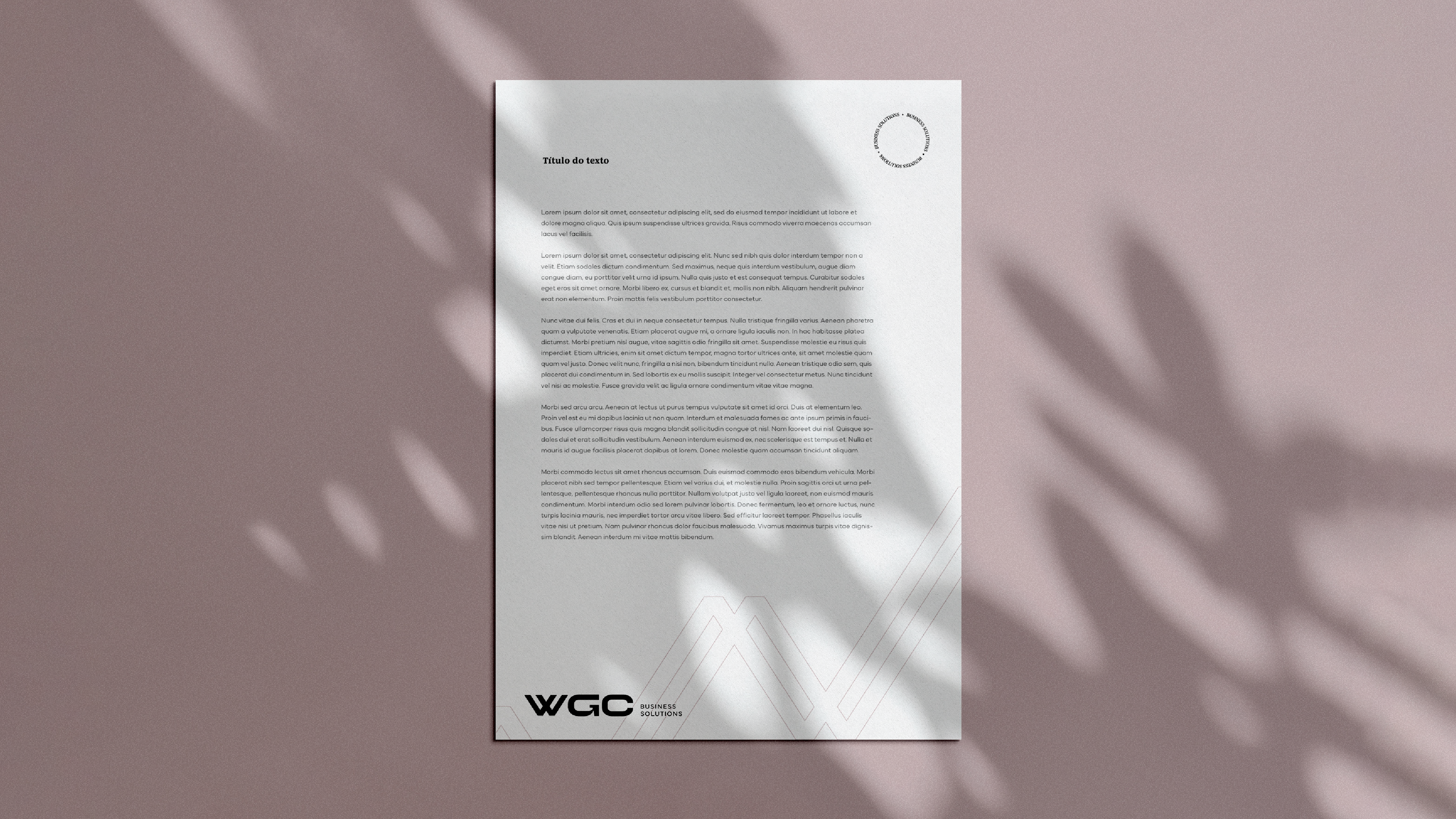Papel timbrado da WGC